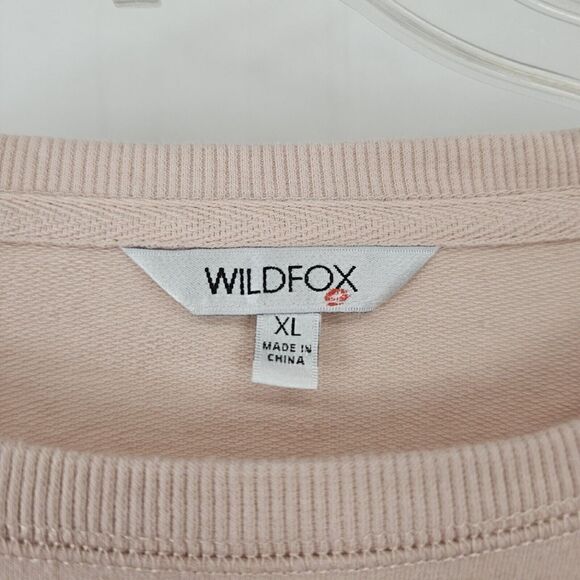 Wildfox Dusty Pink 'But First, Cocktails' Statement Crewneck Sweatshirt Size XL - Picture 5 of 7